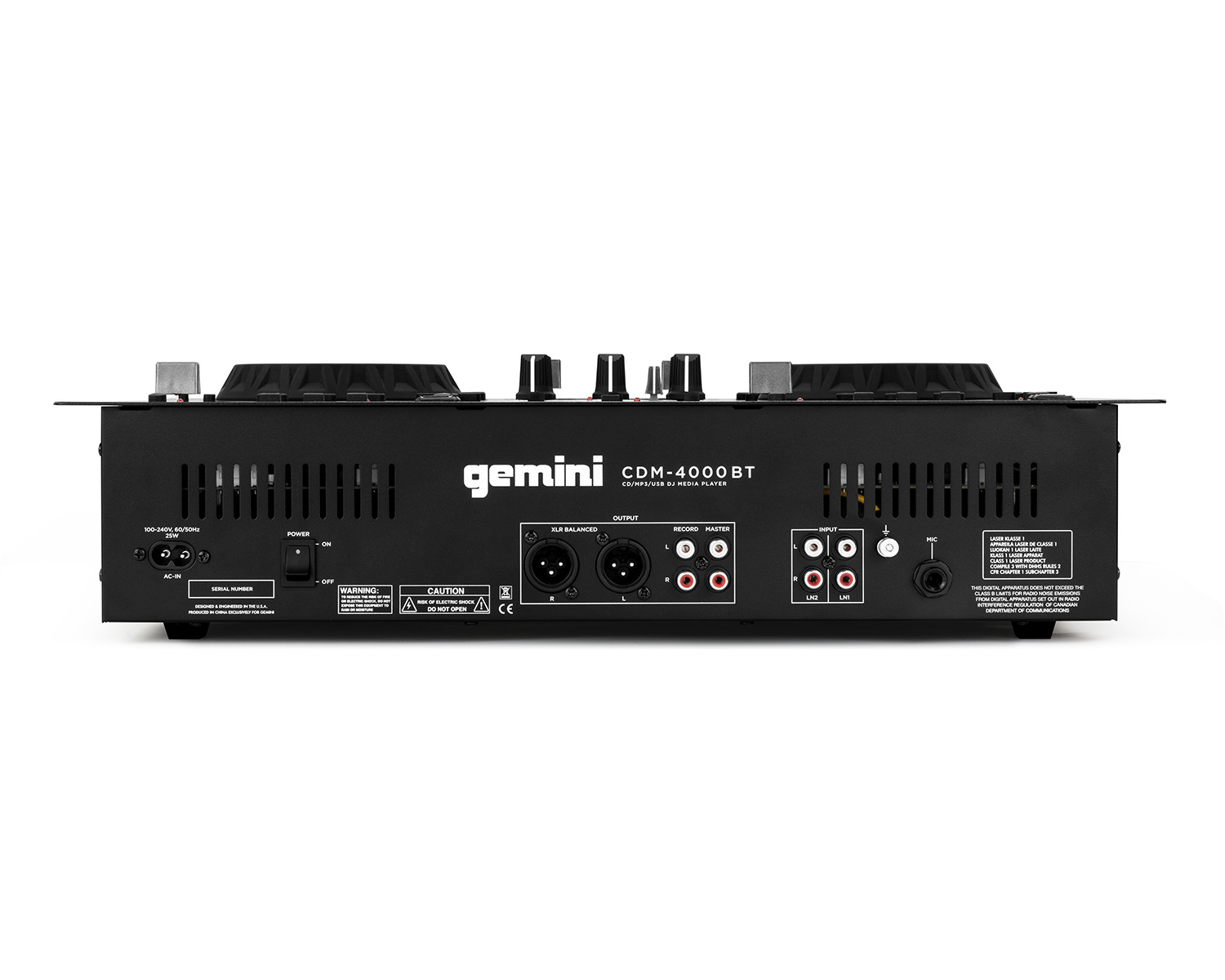 Gemini CDM-4000BT Dual CD and USB DJ Media Player + Bluetooth