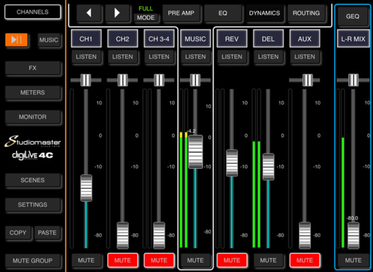 Studiomaster DIGILIVE4C Studiomaster - 4 Input Compact Digital Mixer - Image 4