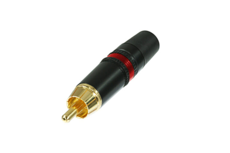 Neutrik NYS373-2 Phono plug with gold plated contacts Red