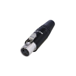 Neutrik RT3FC-B REAN Mini XLR Cable Connector, In Line, 3 Pole