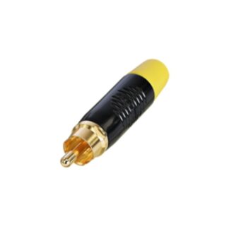 Neutrik RF2C-B-4 REAN Phono Connector, black shell, yellow boot