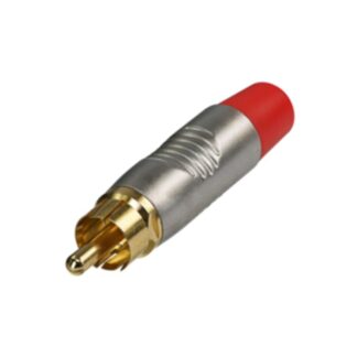 Neutrik RF2C-AU-2 REAN Phono Connector, nickel shell, red boot
