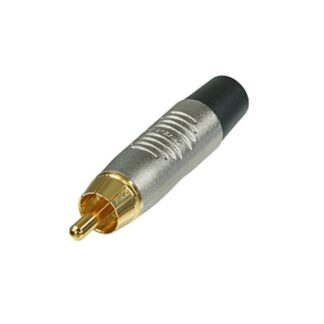 Neutrik RF2C-AU-0 REAN Phono Connector, nickel shell, black boot