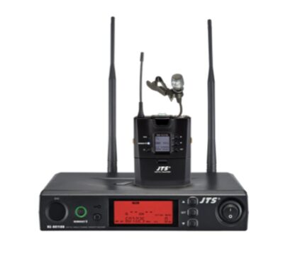 JTS RU-8011DB/RU-G3TB+CM-501 UHF PLL Single Chanel Diversity Lapel Wireless Microphone System with REMOSET and BNC antenna, 606.5