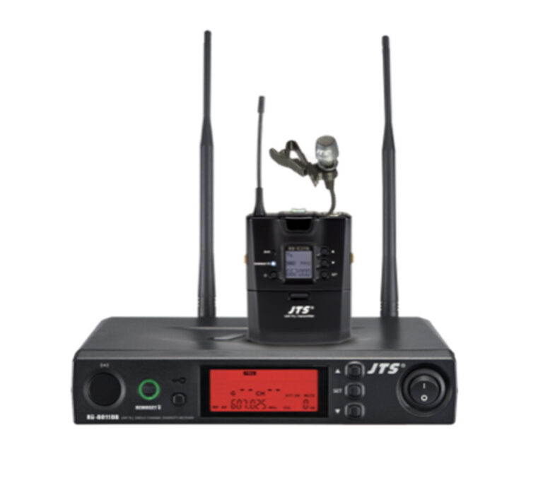 JTS RU-8011DB/RU-G3TB+CM-501 UHF PLL Single Chanel Diversity Lapel Wireless Microphone System with REMOSET and BNC antenna, 606.5