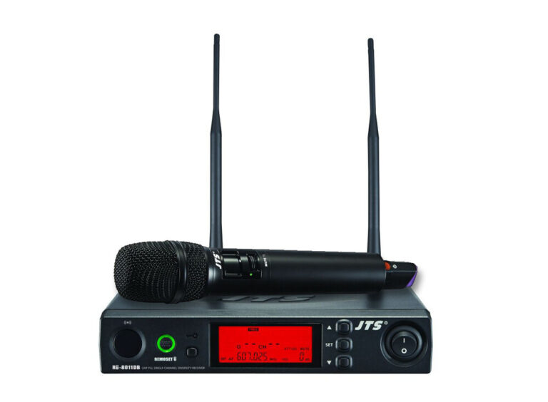 JTS RU-8011DB/RU-G3TH UHF PLL Single Channel Diversity Handheld Wireless Microphone System with REMOSET and BNC antenna, 6