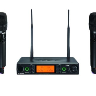 JTS RU-8012DB/RU-G3THx2 UHF PLL Dual Channel Diversity Handheld Wireless Microphone System with REMOSET and BNC antenna