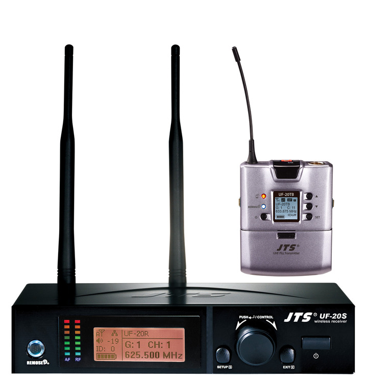 JTS UF-20S/UF-20TB+CM-501 UHF Single Channel Wideband True Diversity Lapel Wireless Microphone System