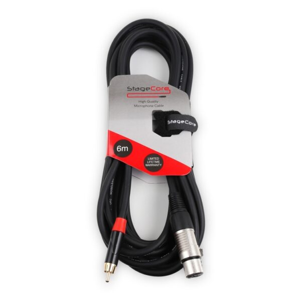 StageCore CORE170LU6BK Female XLR Connector - Male RCA Phono Plug, Professional Audio Cable