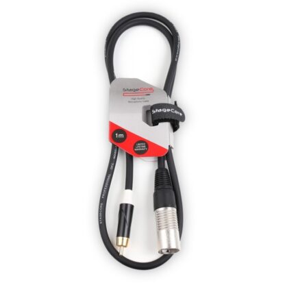 StageCore CORE171LU1BK Male XLR Connector - Male RCA Phono Plug, Professional Audio Cable
