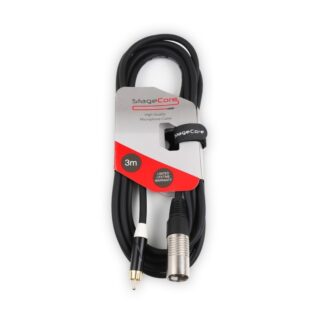 StageCore CORE171LU3BK Male XLR Connector - Male RCA Phono Plug, Professional Audio Cable