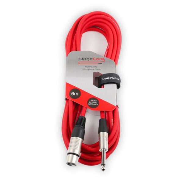 StageCore CORE300LU6RD 6.35mm Mono Jack Plug - Female XLR Connector, Professional Audio Cable