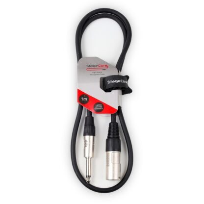 StageCore CORE301LU1BK 6.35mm Mono Jack Plug - Male XLR Connector, Professional Audio Cable