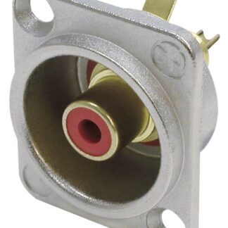 Neutrik NF2D-2 RCA Phono - Phono socket in nickel D-shape housing red