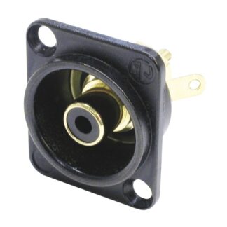 Neutrik NF2D-B-0 Phono socket in black chrome D-shape housing black