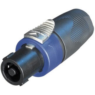 Neutrik NL4FX 4 pole cable connector, chuck type strain relief, dark grey bushing