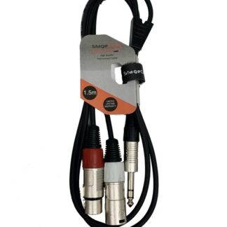 StageCore iCORE211LU15 1x 6.35mm Stereo Jack Plug - 1 x Male XLR and 1 x Female XLR