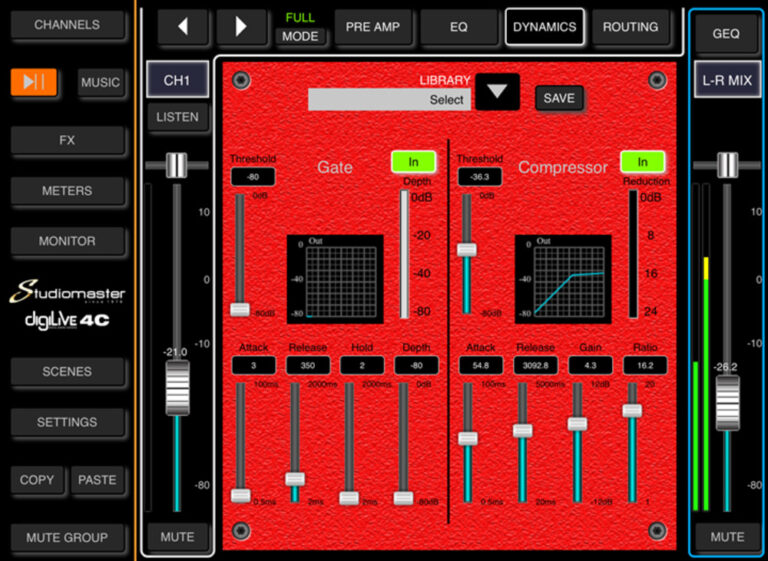 Studiomaster DIGILIVE4C Studiomaster - 4 Input Compact Digital Mixer - Image 5