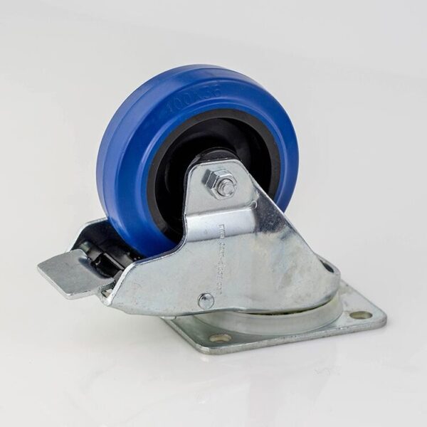 StageCore V0985-V6 Penn Elcom 100mm / 4" Blue Swivel Braked Castor - Image 2