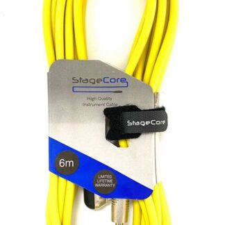 StageCore CORE140LU6YE 6.35mm Angled Mono Jack Plug - 6.35mm Straight Mono Jack Plug, Instrument Cable
