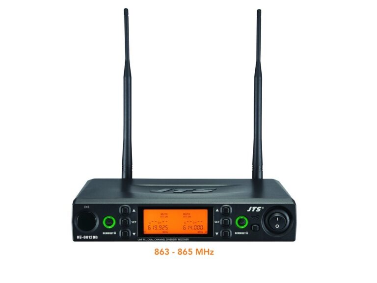 JTS RU-8012DB UHF PLL Dual Channel Diversity Wireless Receiver