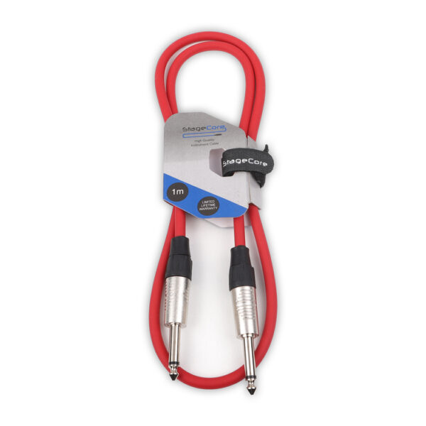 StageCore CORE100LU1-RD StageCore Pre-made 6.35mm-6.35mm Mono Jack Instrument Cable, LU1, RED