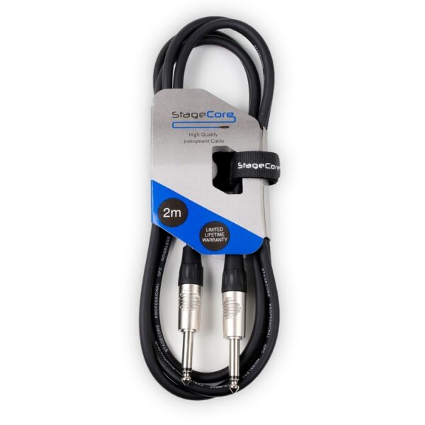 StageCore CORE100LU2-BK StageCore Pre-made 6.35mm-6.35mm Mono Jack Instrument Cable, LU2, BLACK