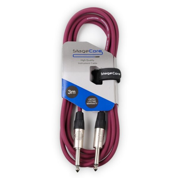 StageCore CORE100LU3PU StageCore Pre-made 6.35mm-6.35mm Mono Jack Instrument Cable, LU3, PURPLE