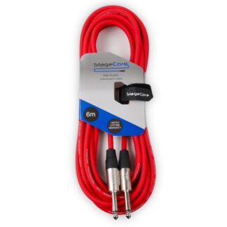 StageCore CORE100LU6-RD StageCore Pre-made 6.35mm-6.35mm Mono Jack Instrument Cable, LU6, RED