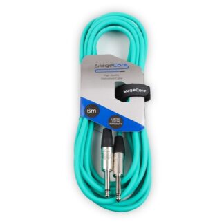 StageCore CORE100LU6-GR StageCore Pre-made 6.35mm-6.35mm Mono Jack Instrument Cable, LU6, GREEN
