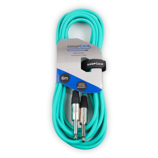 StageCore CORE100LU6-GR StageCore Pre-made 6.35mm-6.35mm Mono Jack Instrument Cable, LU6, GREEN