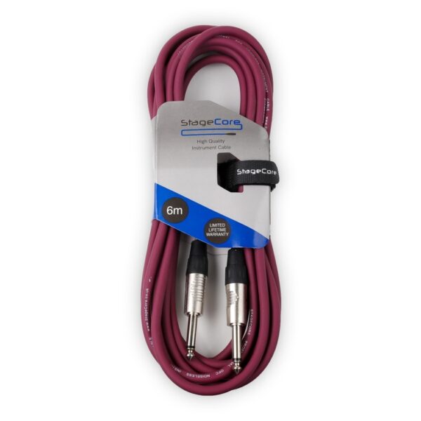 StageCore CORE100LU6-PU StageCore Pre-made 6.35mm-6.35mm Mono Jack Instrument Cable, LU6, PURPLE