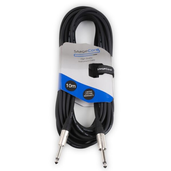 StageCore CORE100LU10-BK StageCore Pre-made 6.35mm-6.35mm Mono Jack Instrument Cable, LU10, BLACK