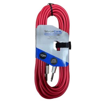 StageCore CORE100LU10-RD 6.35mm Mono Jack Plug - 6.35mm Mono Jack Plug, Instrument Cable, 10MT