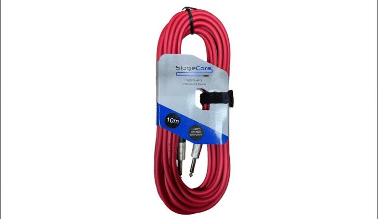 StageCore CORE100LU10-RD 6.35mm Mono Jack Plug - 6.35mm Mono Jack Plug, Instrument Cable, 10MT