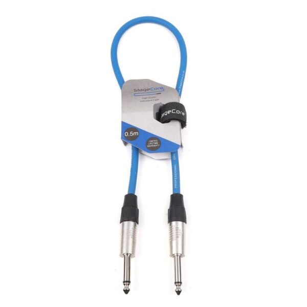 StageCore CORE100LU05-BL StageCore Pre-made 6.35mm-6.35mm Mono Jack Instrument Cable, LU05, BLUE