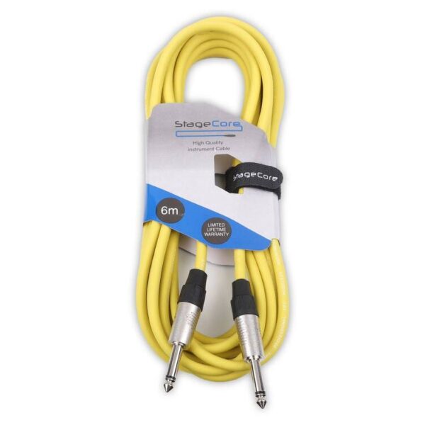 StageCore CORE100LU6-YE StageCore Pre-made 6.35mm-6.35mm Mono Jack Instrument Cable, LU6, YELLOW