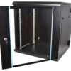COBRA CWR-1260 Wall Mounting Metal 19" Rack Cabinet Glass Door 12U 600mm Deep, Black, Complete Assembled - Image 3