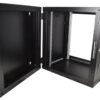 COBRA CWH-960 Wall Mounting Metal 19" Rack Cabinet, Hinged Back, Glass Door 9U 600mm Deep, Black, Complete Assembly - Image 4