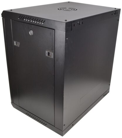COBRA CWR-1545 Wall Mounting Metal 19" Rack Cabinet Glass Door 15U 450mm Deep, Black, Flat Pack - Image 2
