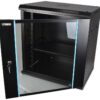 COBRA CWR-1245 Wall Mounting Metal 19" Rack Cabinet Glass Door 12U 450mm Deep, Black, Complete Assembled - Image 4