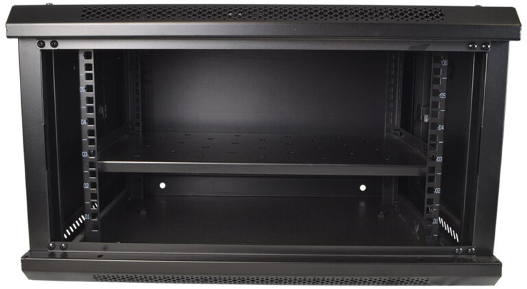 COBRA CWR-645 Wall Mounting Metal 19" Rack Cabinet Glass Door 6U 450mm Deep, Black, Complete Assembled - Image 3