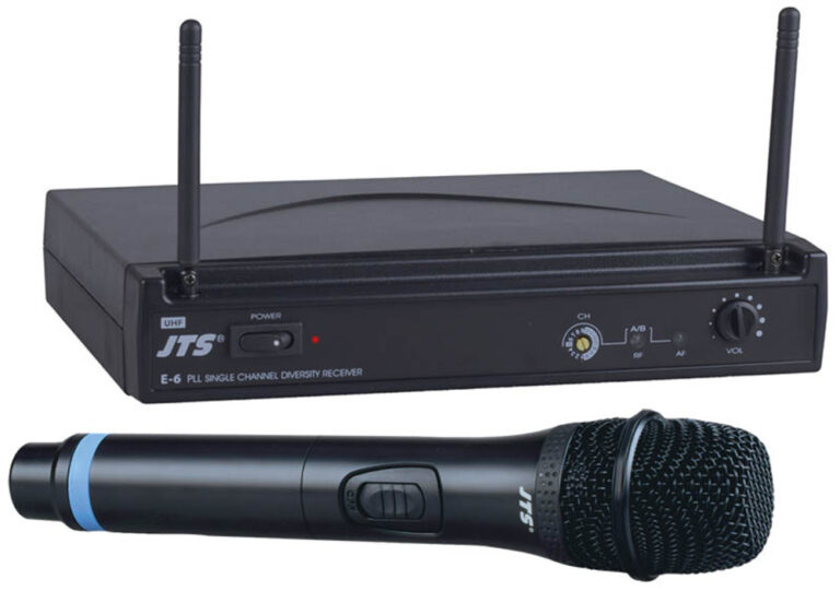 JTS E-6/E-6TH UHF single channel PLL diversity receiver with handheld transmitter