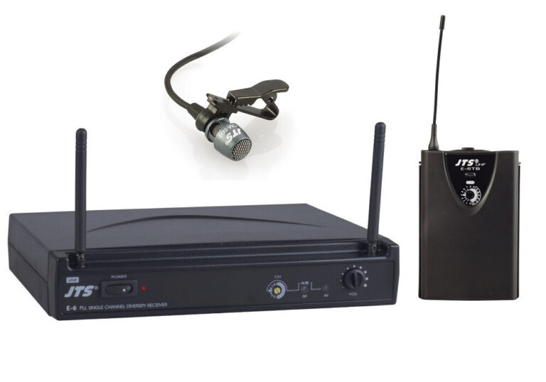 JTS E-6/E-6TB+CM-501 UHF single channel PLL diversity receiver with bodypack transmitter+lavalier microphone