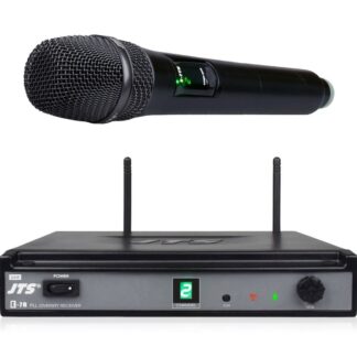 JTS E-7/E-7THD UHF single channel PLL diversity receiver with handheld transmitter