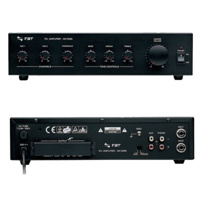 FBT  AM 5030 Integrated amplifier - 30W - two mic inputs - low impedance 100V output - Image 2