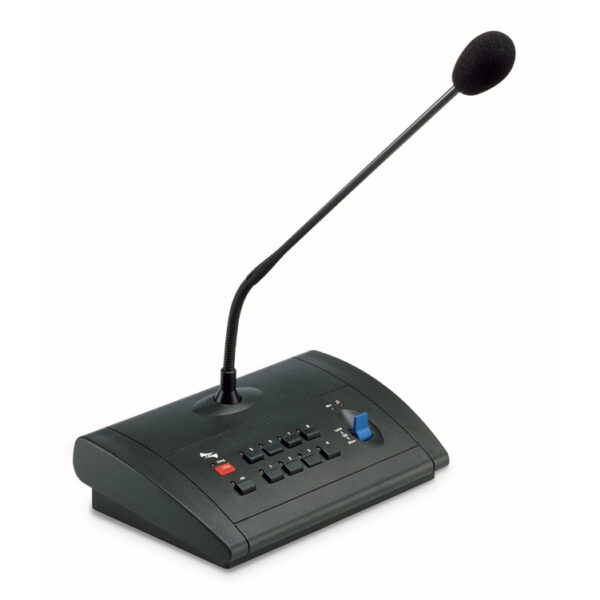 FBT Audio Contractor MB-T 8008 Microphone console with gooseneck. switch, 8 zones, emergency buttons.