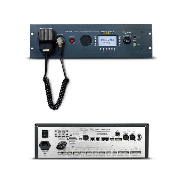 FBT Audio Contractor VAIE 2250 two built-in 250Wrms class D power amplifiers - optional external 250W amp (MPA 5240)