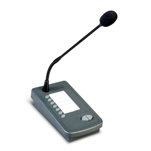 FBT  MBT 1106 Pre-amplified microphone console with gooseneck for 6 zones paging.
