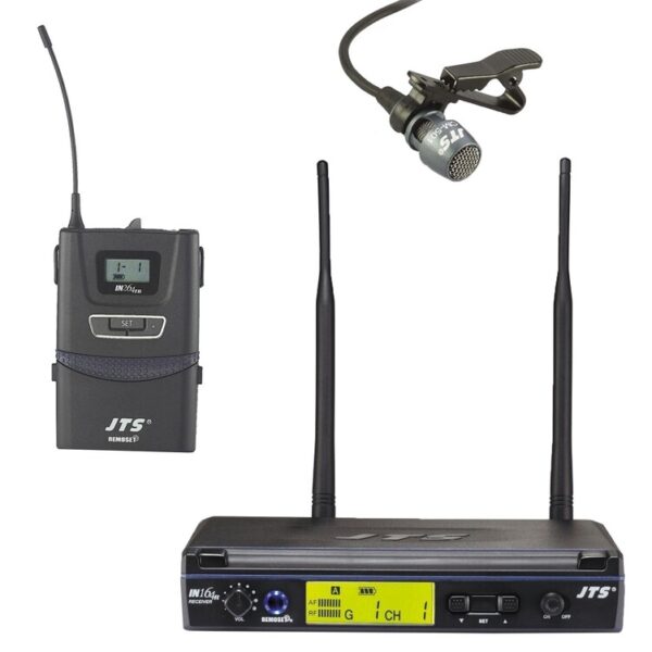 JTS IN164R/IN264TB+CM-501  UHF PLL S Channel Diversity Lapel Wireless Mic System 863-8...